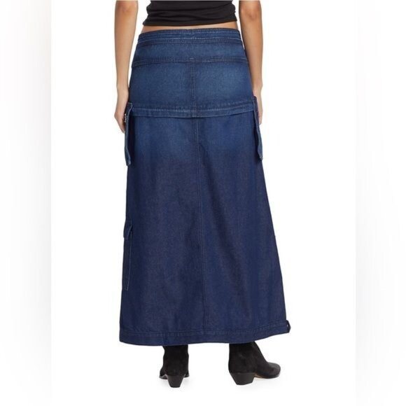 EB Denim Modular Denim Cargo Skirt in Midnight - Picture 4 of 13